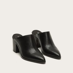Frye Flynn Heeled Mules size 10 Black